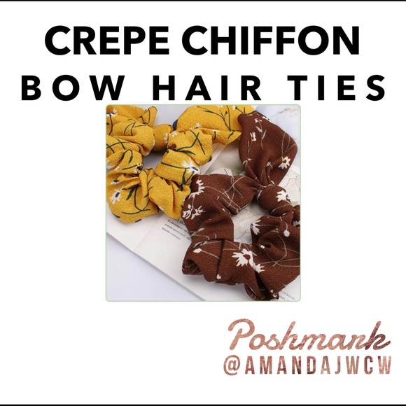 Chiffon Bow Hair Tie Scrunchie - Pink - Picture 5 of 9